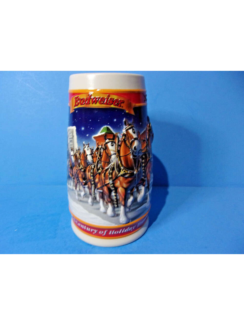 Vintage Budweiser Holiday Stein A CENTURY OF TRADITION 1900-1999 Christmas Mug